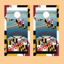 KT Cornhole Wraps Maryland Themed laminated Cornhole Vinyl Wraps / Sticker