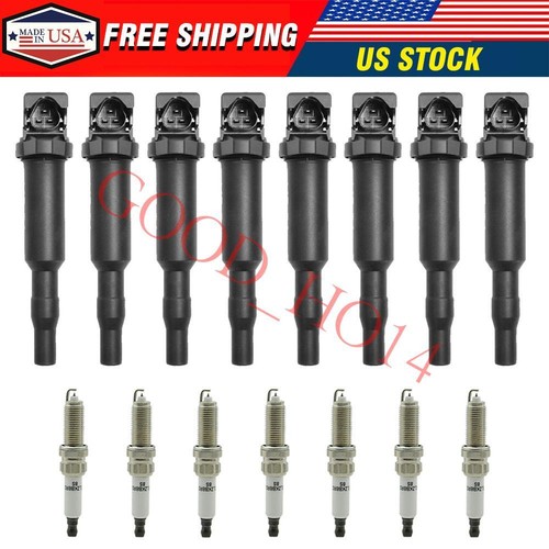 Set of 8 Ignition Coil & 8 Spark Plugs For BMW 328i 535i 550i 750i X5