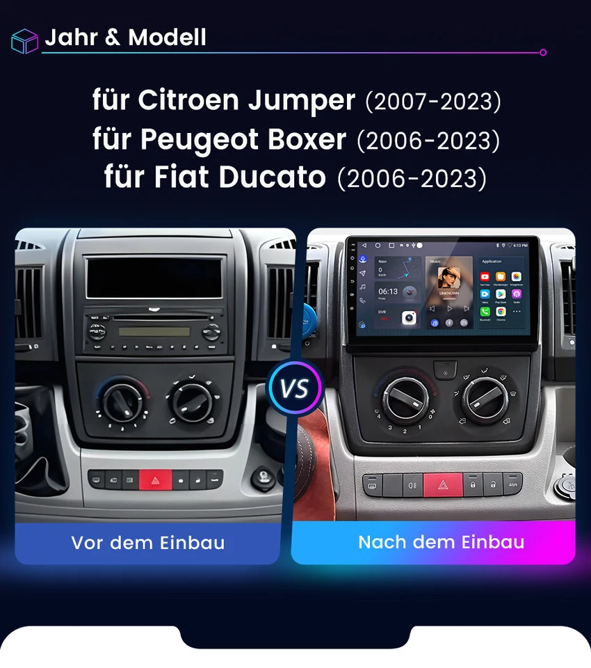 128GB DAB+ Für Fiat Ducato 2007-2023 Carplay Android 14 Autoradio GPS Navi WIFI - Bild 2 von 4