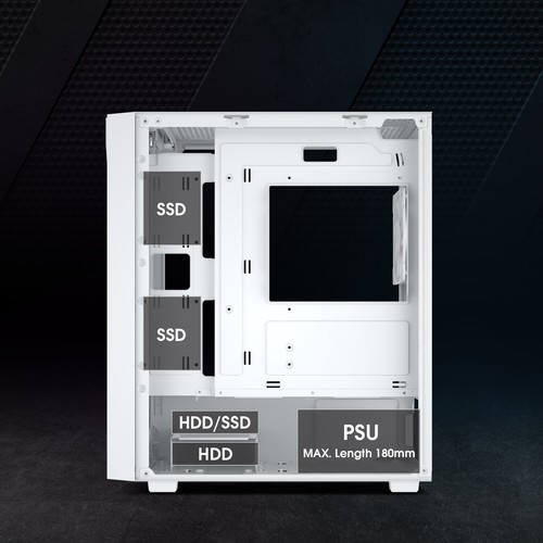 Vetroo M05 White M-ATX/MINI ITX Gaming Compact Computer Case Tempered Glass - Picture 6 of 9