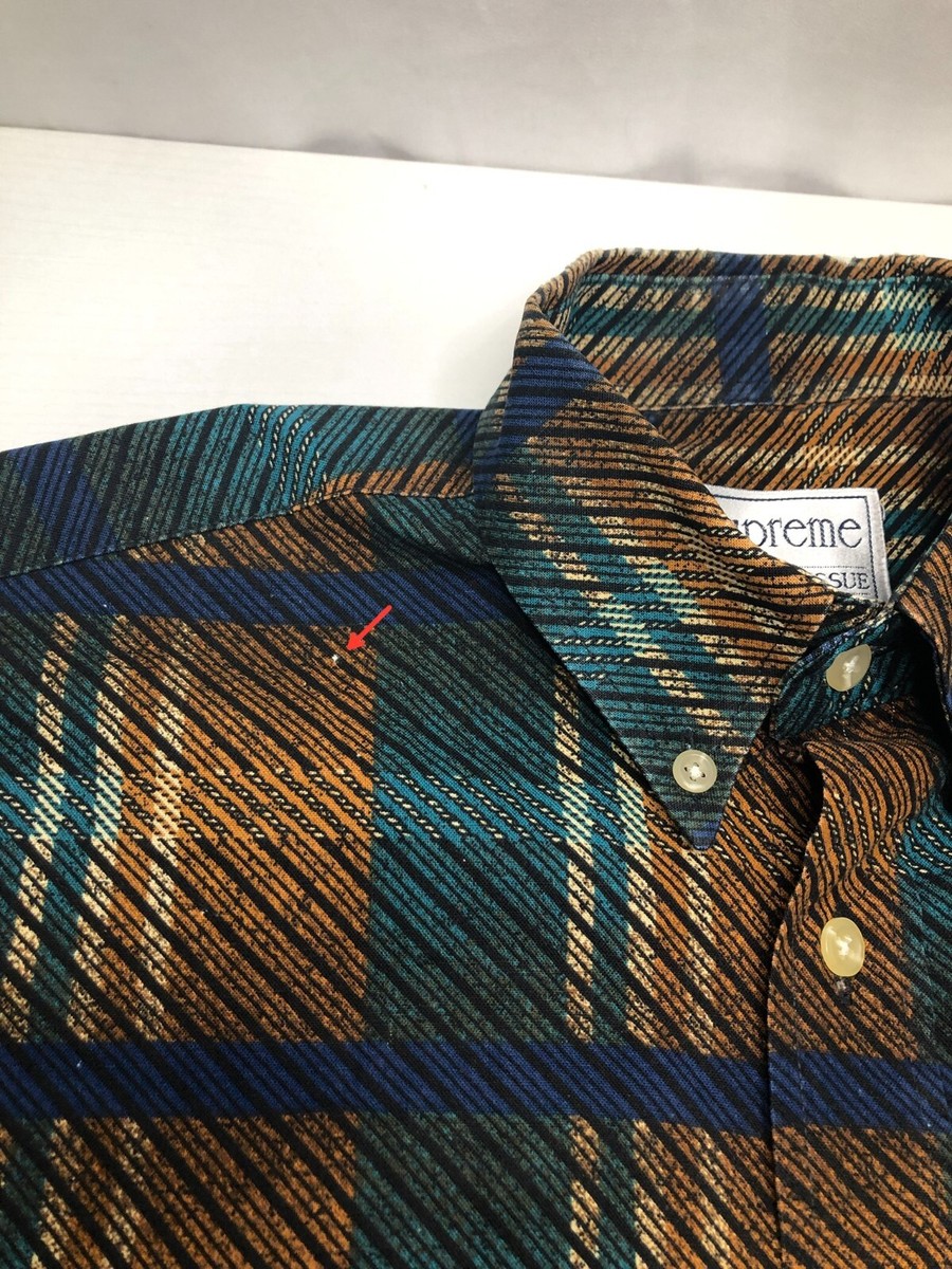 【supreme】初期 check shirt 90's VTG NATURAL ISSUE SUPREME Short Sleeve Green Brown Blue