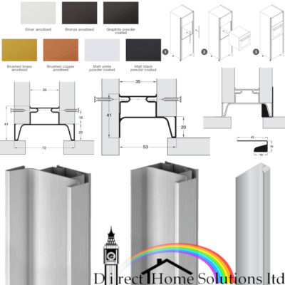 Hafele Gola System E Profilgriff vertikale Befestigung Tür Schrank Ofen, Aluminium