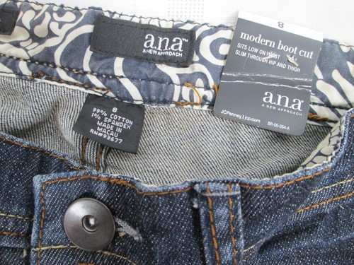 ana Modern Boot Cut Blue Jeans 8 Bootcut Dark Wash A New Approach New with Tags - Picture 7 of 11