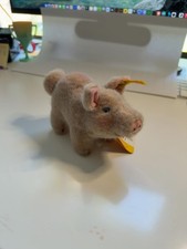Steiff Piggy 1505/10 Mohair Pig Plush with Button Tag and Original Box