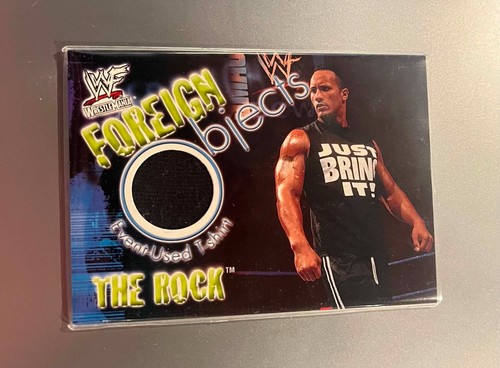 2001 TOPPS WWF THE ROCK FOREIGN OBJECTS EVENT USED SHIRT WWE DWAYNE JOHNSON SP