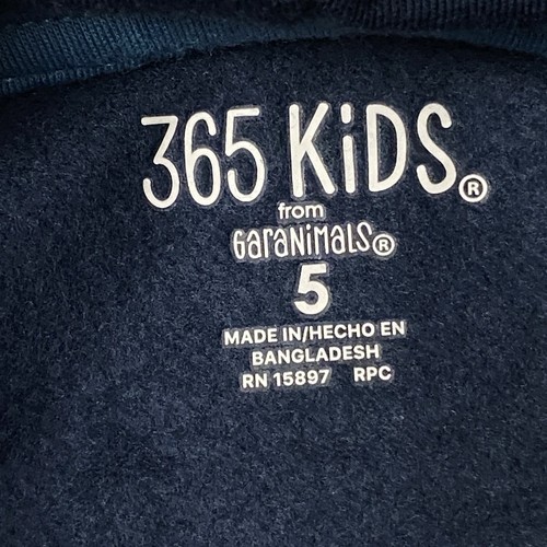 356 Kids Garanimals Hoodie Space Alien UFO Boys 5 Blue Zip Pocket Pull Over - Picture 8 of 14