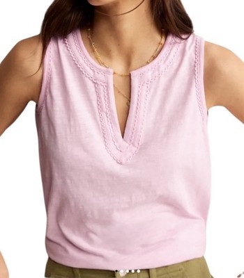 Boden Top Women s size US 10 Pink Sleeveless Essential Cotton Stretch Formal