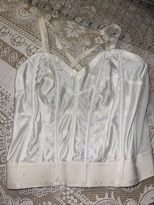 VTG The Woman Within Long Line Bra Size 40DD Vintage 70s High End Bustier White