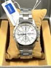 New SEIKO (Seiko) Watch White Chronograph Waterproof Calendar Overseas Item Reve
