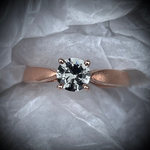 Certified Natural Spinel Rose Gold Plated Solitaire Ring Size 6 US Anniversary