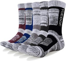 YUEDGE Men's 5 Pairs Athletic Socks Breathable Cushion Comfortable Casual Crew 