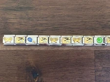 18 Charm Tennis / Tennis Racket/ Ball Ready To Wear Italian Charm Bracelet New