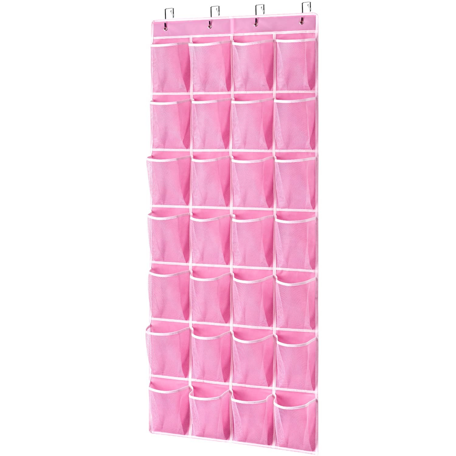 28-Pocket Over-the-Door Hanging Shoe Organizer for Closet Storage