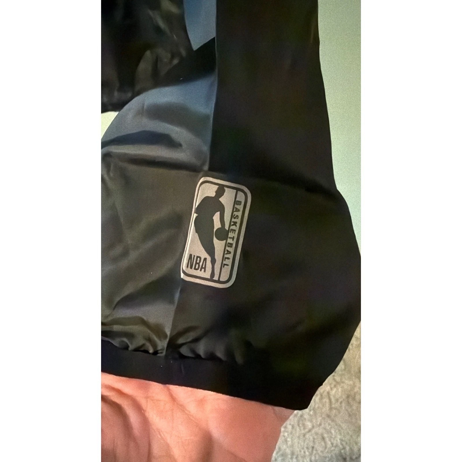 NBA Hooded Windbreaker Jacket Black Grey Full Zip Basketball Medium - product detail image 4