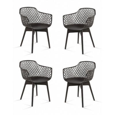 Aoodor 4pcs Modern Dining Chairs Weather-Resistant Plastic Cafe Chairs