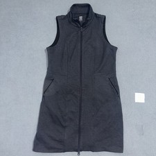 Title Nine Zip Up Dress Passport Ponte Stretch Sleeveless Blue Womens Size L