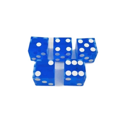 Trademark Poker Casino 5 Würfel Set Klasse A 19 mm Blau Craps Zubehör
