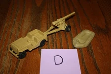 Marx Army Battleground Desert Fox Tan Jeep, Cannon & Raft Set Tank D MPC, Timmee
