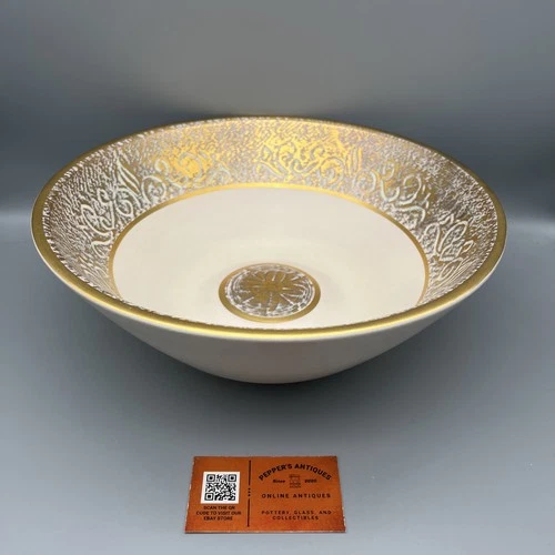 @RARE@VHTF@PATENT PENDING Stangl Florentine Pottery Gold Hand Painted Bowl USA@
