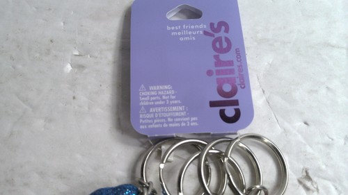 Claire's Best Friends Unicorn Keychain Set Couples Glitter Keyring Multicolor - Picture 3 of 3