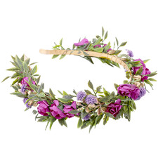 Purple Flower Crown Headband, Fairy Rose Floral Headpiece