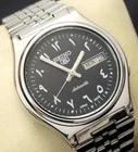 Vintage Seiko 5 Automatic Men's Watch Black Arabic Numbers Dial Case Size 36.9mm