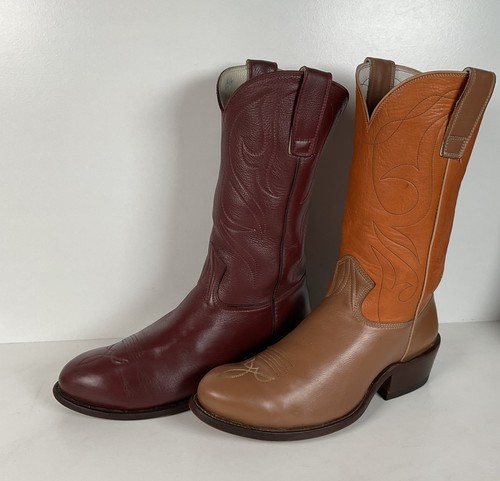Stewart Fine Handmade Cowboy Boots | Custom | Set of (2) | Deertan | Men’s 9.5
