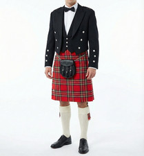 Royal Stewart Tartan 8 Yard 12oz Weight Men's Wool Blend Kilt