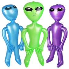3PCS Inflatable Alien,Colorful 35 Inch PVC Blow Up Martian Aliens Prop for Pa...