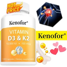 Vitamin D3+K2 Capsules -Strong Bones+Muscles-Immune System Health-Healthy Living