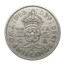 1950 Two Shillings Coin – George VI Florin UK Pre-Decimal British Coinage Z2529