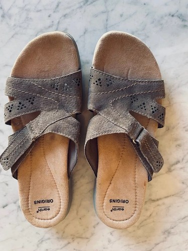 Earth Origins Damenschuhe 9,5 Sandalen braun Wildleder Slipper bequem verstellbar - Bild 1 von 5