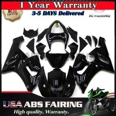 MSL Fairing Fit for Kawasaki Ninja ZX6R 2005-2006 Gloss Black Injection ABS g002
