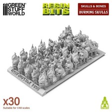Green Stuff World 30x Resin Burning Skulls Hobby Basing Material