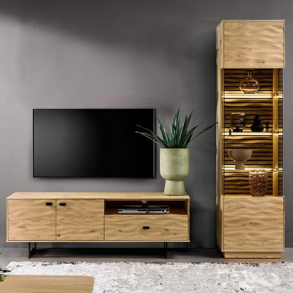 LuxuriöSes Tv-Lowboard Wohnzimmer Vitrine Braun MedienmöBel Set-image