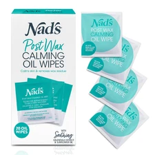 Nad'S Post Wax Calming Oil Wipes Refill Pack - 20 Wipes, after Wax Remover
