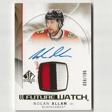 2024-25 SP Authentic Future Watch Patch Auto Nolan Allan #163 RC AU RPA  058/100