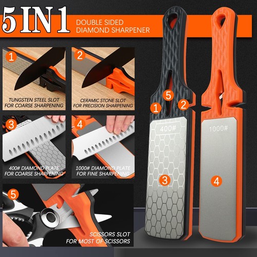 Diamond Sharpening Stone,400/1000 Grit Handheld Double-Sided Diamond Sharpene... - Picture 3 of 6