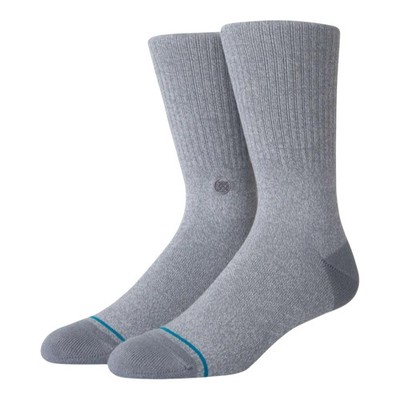 Stance Icon Classic Crew Socks in Grey Heather | Men's
