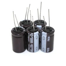 5x 25V6800uF Electrolytic Capacitors 6800mfd 25V Nichicon 18x30mm