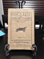 1918 Ford Model T Automobile Price List Of Parts Accessories Catalog