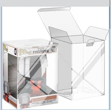 100 Pack Protectors Case Compatible with Funko- 4" Inch Pop Vinyl Figures, Cryst
