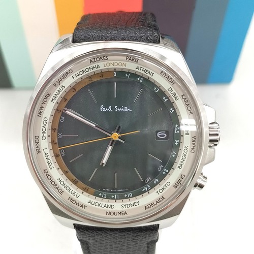 Orologio solare Paul Smith occhi chiusi World Time con scatola, piccoli graffi, 40 mm