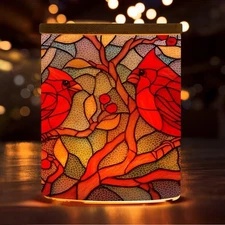 Home Table Decor, Birthday, Xmas Wreath LED Tea Light Jar Candle Holder for