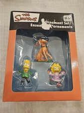2006 The Simpsons Christmas Ornament Set Santas Little Helps Chasing Bart Lisa