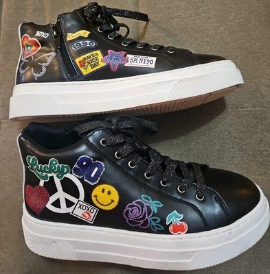Steve Madden Youth Girls Beta Fashion Sneakers With Patch Design Size 5 Shoes 
