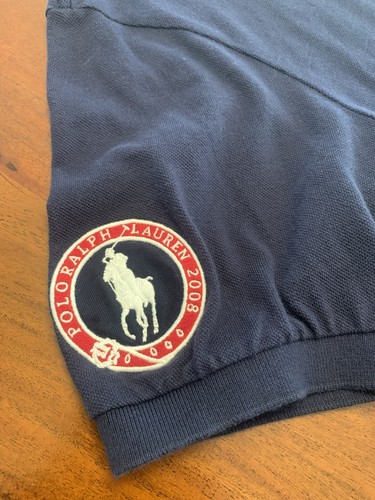 Vintage Polo Ralph Lauren Olympics 2008 Beijing Polo Shirt Mens L Navy Blue NEW - Picture 9 of 15