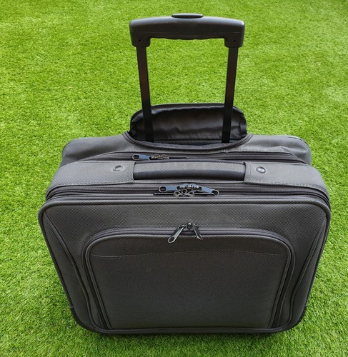 Black Business Case With Wheels Rolling Laptop Bag Mobile Office Travel Case Bag - Afbeelding 16 van 20