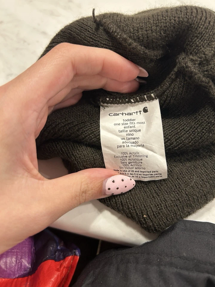 Gorro Carhartt infantil algemado marrom choclate sistema operacional - Imagem 3 de 4