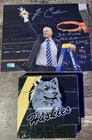 Jim Calhoun Hand Signed Photo Autographed Huskies Coach & Piece of Wooden Floor